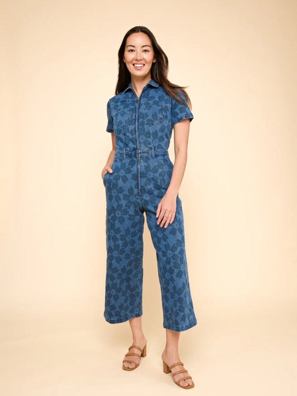 Mixed by Nasrin Quincy Jumpsuit in Sakura Denim M - Picture 2 of 9